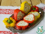 Перец, фаршированный творожным сыром и морковью