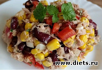 Салат с тунцом на ужин