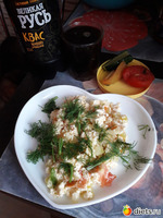 Просто напомню. Миш-маш. Утренний завтрак-блюдо из болгарской кухни.(Яичница с овощами, с творогом( или с брынзой))