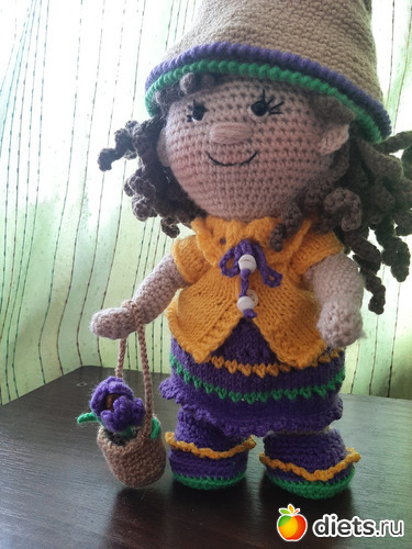 пупс в костюме Крокус, альбом: Куклы по мк Татьяны Соколовой