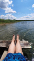 накупалась, загораю
