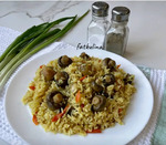 Постный плов с грибами