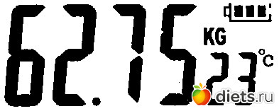 показания на дисплее весов и графики веса