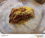 Греческое блюдо"Мусака"-запеканка из баклажанов с мясным фаршем, луком, помидорами